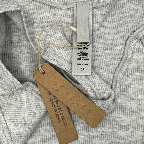 SKIMS Cotton Jersey Dipped Thong - Size 3X - Light Heather Gray - Picture 5 of 7